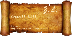 Zoppelt Lili névjegykártya